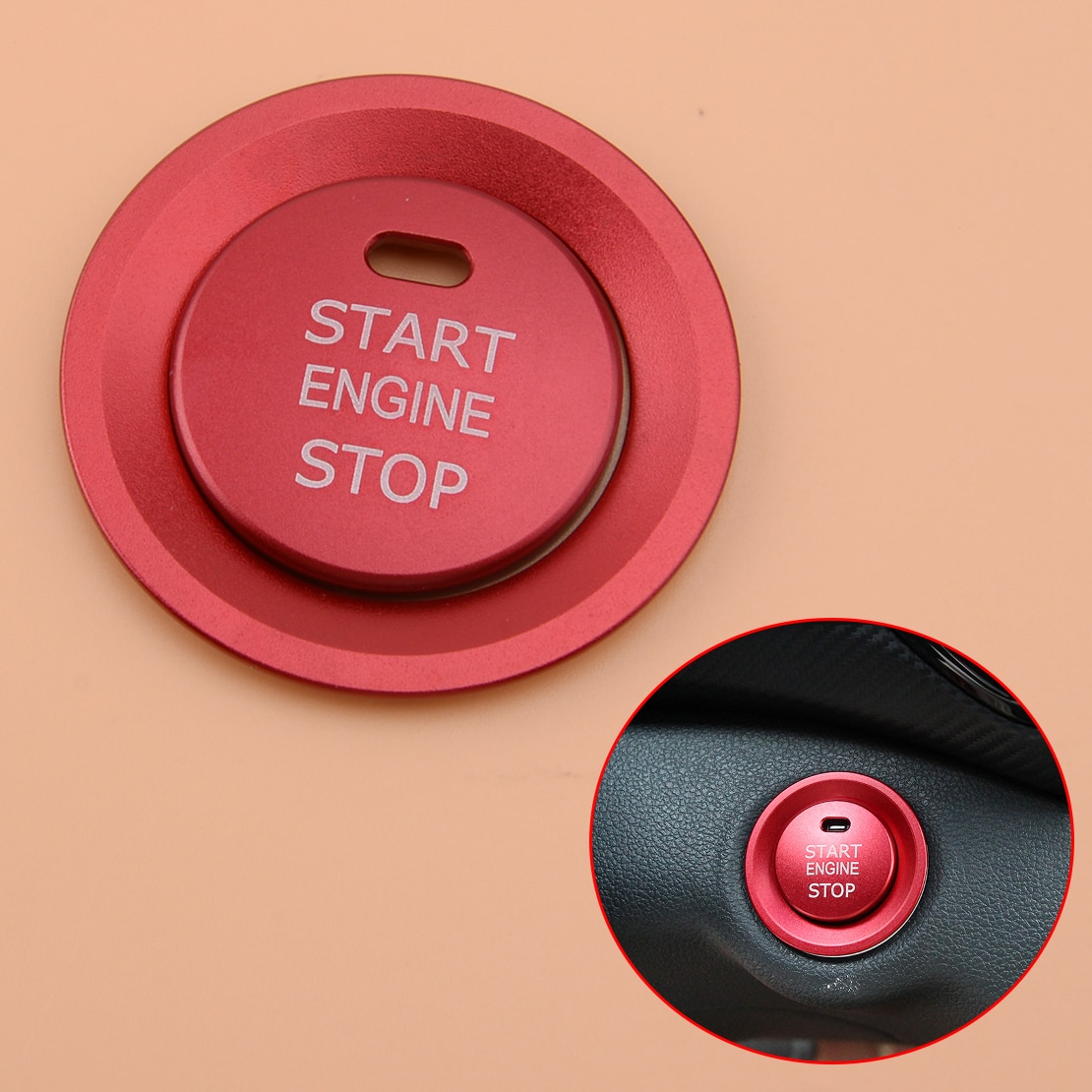 Engine Start Stop Switch Button Cover Trim Aluminu..